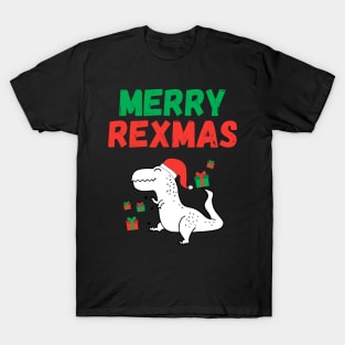 Merry Rexmas Santa Trex Dino Toddler Boys Christmas T-Shirt